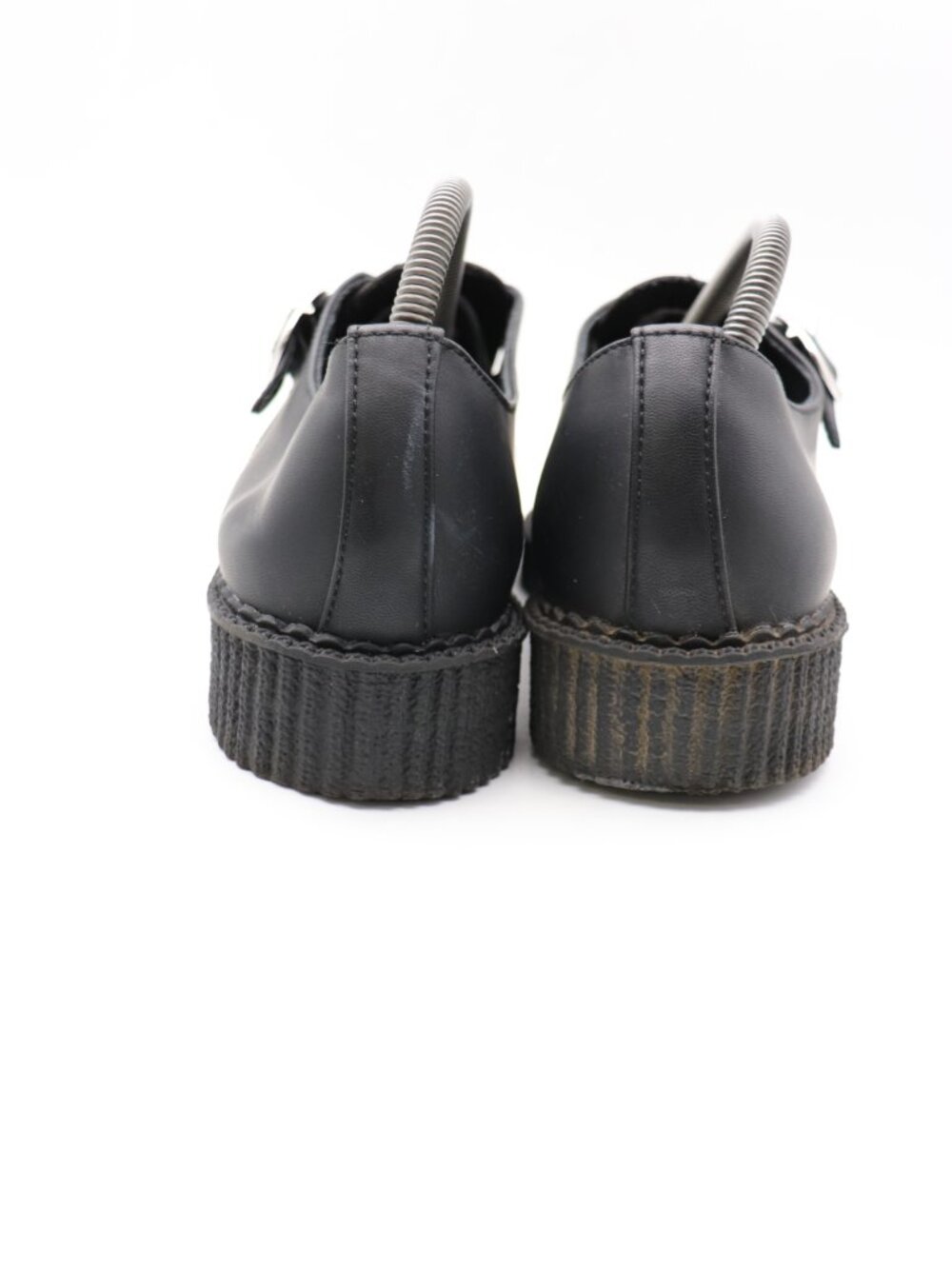 T.U.K. Black Tukskin Wingtip Point Creeper Women's 11 Men's 9 Buckle Shoes - Picture 5 of 10
